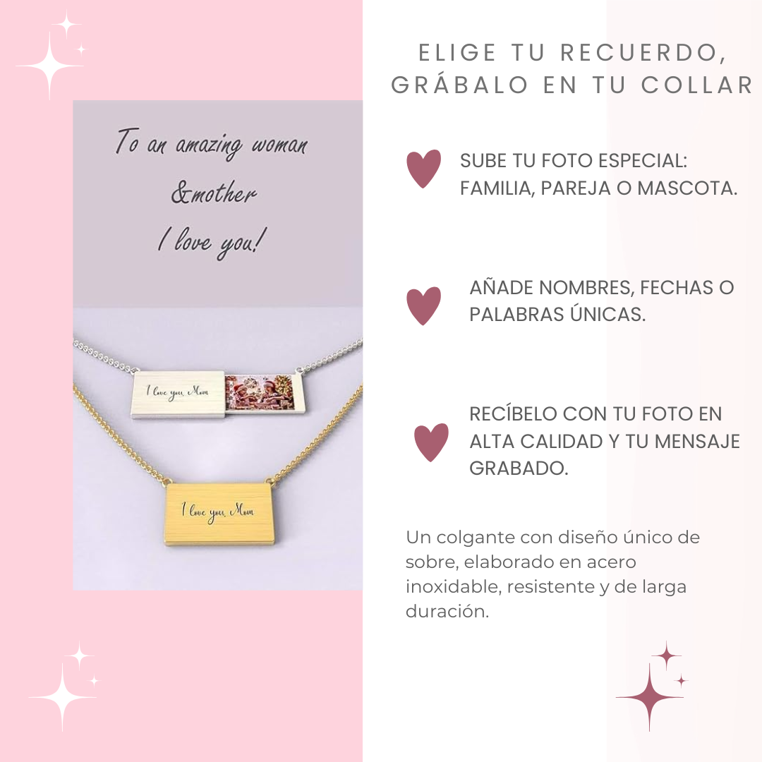 Collar en forma de sobre personalizado