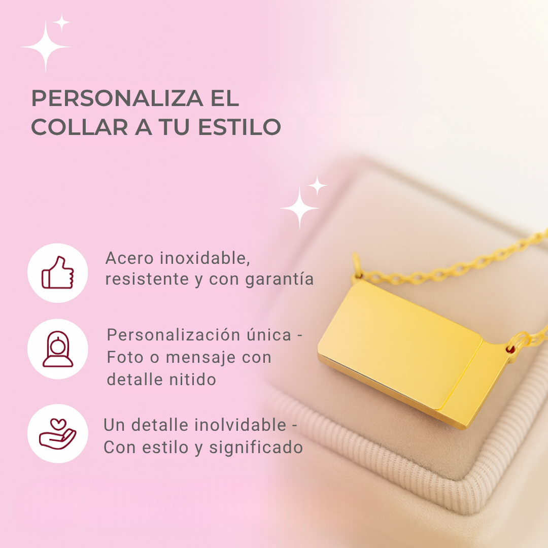 Collar en forma de sobre personalizado
